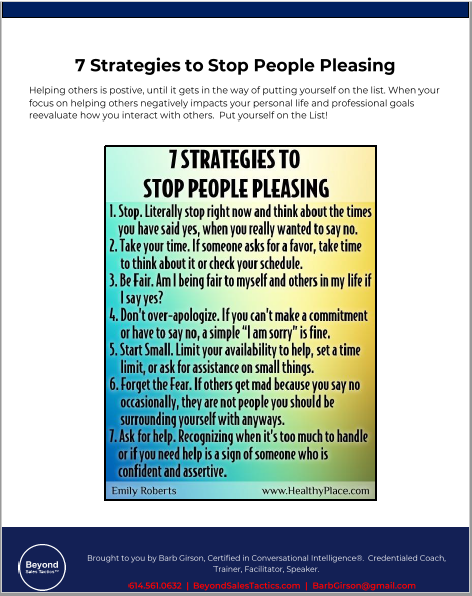 7 Strategies To Stop People Pleasing Beyond Sales Tactics邃